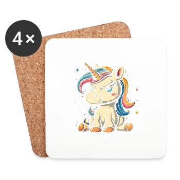 Ne me regarde pas sur ce ton Licorne - Dessous de verre (lot de 4) - blanc - Devant