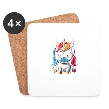 I wish i was a unicorn so i could stab idiots - Coasters (set of 4) - white - Front