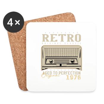 Retro 1976 Birthday Gift 1976 Vintage 1976 - Coasters (set of 4) - white - Front