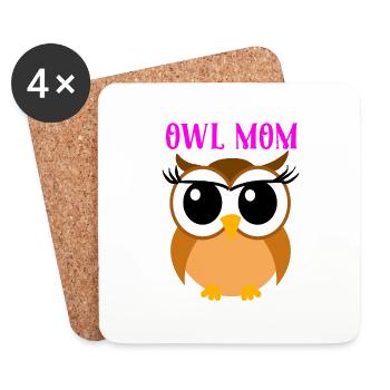 Eule Mama Hoot Lustige Eule Raubvögel Nächtliches Wortspiel - Untersetzer (4er-Set) - Weiß - Vorne