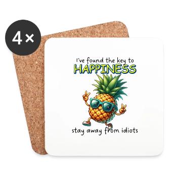I have found the key to happiness. Funny Gift. - Coasters (set of 4) - white - Front