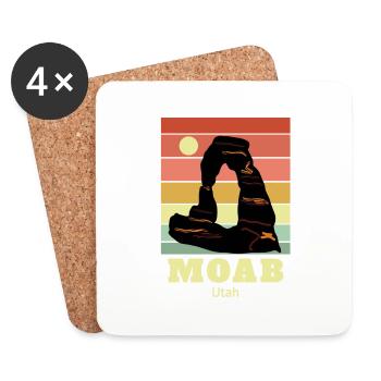 Moab, Utah - Coasters (set of 4) - white - Front