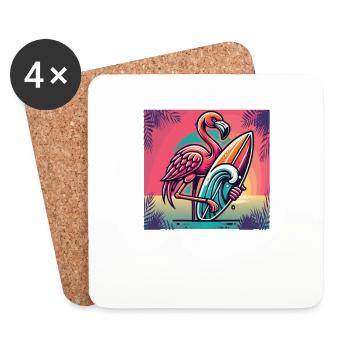 Surfez sur les vagues avec style avec notre Surf - Dessous de verre (lot de 4) - blanc - Devant