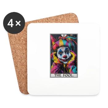 Cartes de tarot Carte de tarot Le fou Le fou - Dessous de verre (lot de 4) - blanc - Devant
