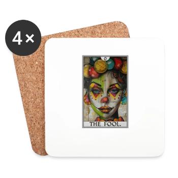 Cartes de tarot Carte de tarot Le fou Le fou - Dessous de verre (lot de 4) - blanc - Devant
