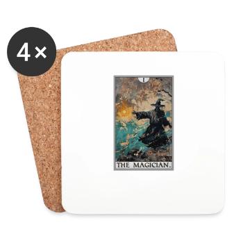 Carte de tarot Le magicien Le magicien - Dessous de verre (lot de 4) - blanc - Devant