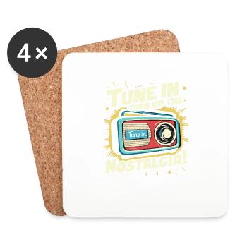 Tune In, Turn Up the Nostalgia with Vintage Radio - Untersetzer (4er-Set) - Weiß - Vorne