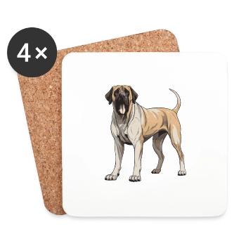 Mastiff Dog Animal - Coasters (set of 4) - white - Front