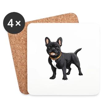 French Bulldog Dog Animal - Coasters (set of 4) - white - Front