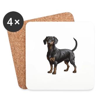 Dachshund Tier Dackel - Untersetzer (4er-Set) - Weiß - Vorne