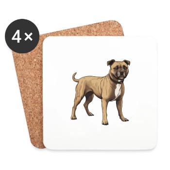 Staffordshire Bull Terrier Animal pour chien - Dessous de verre (lot de 4) - blanc - Devant