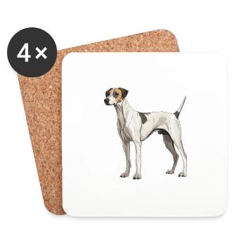 Greyhound Hund Tier - Untersetzer (4er-Set) - Weiß - Vorne