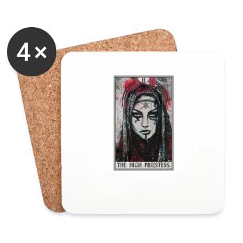 Carte de tarot La Grande Prêtresse La Grande Prêtresse - Dessous de verre (lot de 4) - blanc - Devant