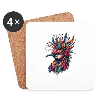 Tropical Bird Nerd - Coasters (set of 4) - white - Front