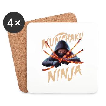 NUNCHAKU NINJA 01 - Coasters (set of 4) - white - Front