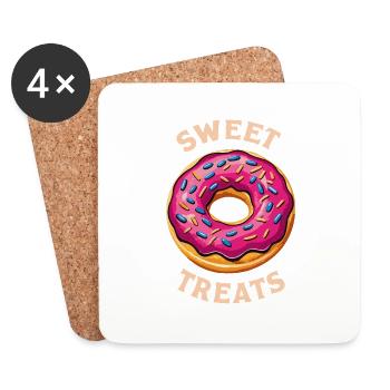 DONUTS, SÜSSE LECKEREIEN - Untersetzer (4er-Set) - Weiß - Vorne