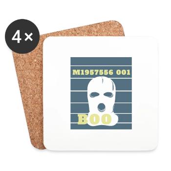 Homme masqué halloween boo - Dessous de verre (lot de 4) - blanc - Devant