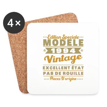 1994 Vintage Retro Geburtstagsgeschenk - Untersetzer (4er-Set) - Weiß - Vorne