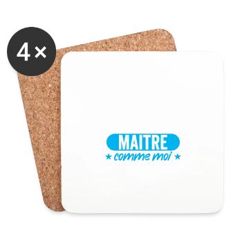 l'école c'est plus sympa avec un maitre comme moi - Dessous de verre (lot de 4) - blanc - Devant