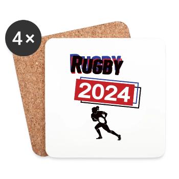 Rugby Spielerin Team Turnier Mannschaft 2024 - Untersetzer (4er-Set) - Weiß - Vorne