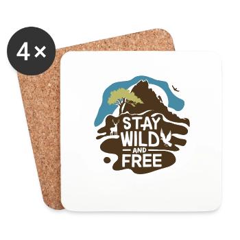 RESTEZ SAUVAGE ET LIBRE - Dessous de verre (lot de 4) - blanc - Devant
