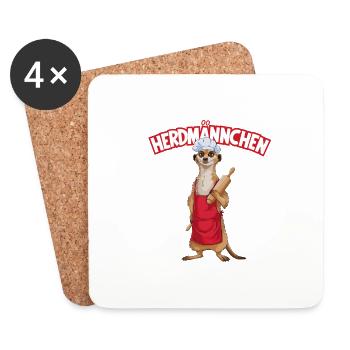 Herdmännchen für einen Koch Köchin - Untersetzer (4er-Set) - Weiß - Vorne
