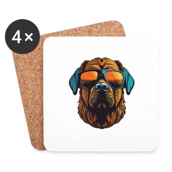 Kangal Dog Cool Head Party - Dessous de verre (lot de 4) - blanc - Devant