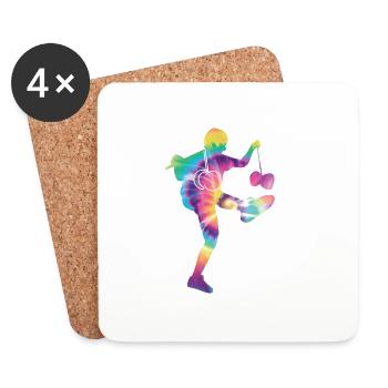 Diabolo Zirkus Jonglieren - Untersetzer (4er-Set) - Weiß - Vorne