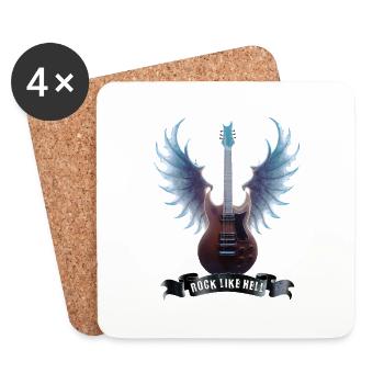 Guitare Rock 2024 02 - Dessous de verre (lot de 4) - blanc - Devant