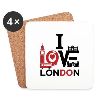 I LOVE LONDON - Coasters (set of 4) - white - Front