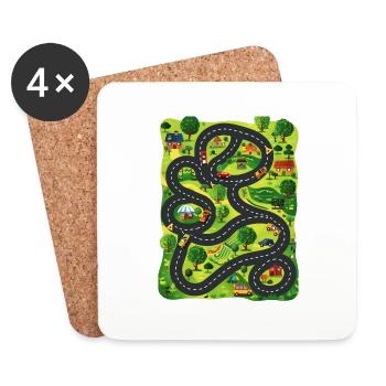 Car Play Mat For Children - Parents Massage 5 - Coasters (set of 4) - white - Front