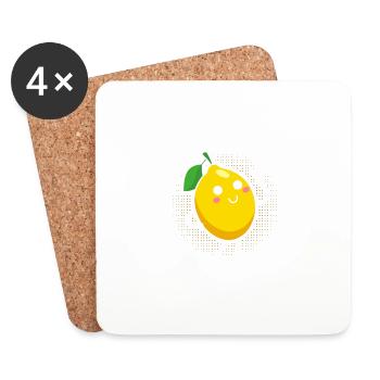 Lemon Lemonade Soft Drink Cute Lemonade - Coasters (set of 4) - white - Front