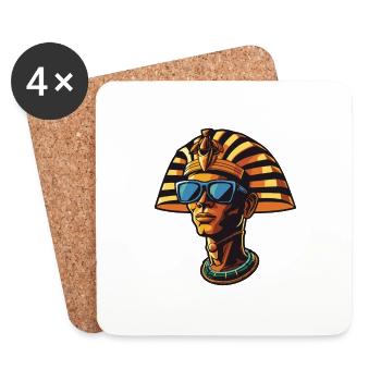 Fête Pharaon Cool Head - Dessous de verre (lot de 4) - blanc - Devant