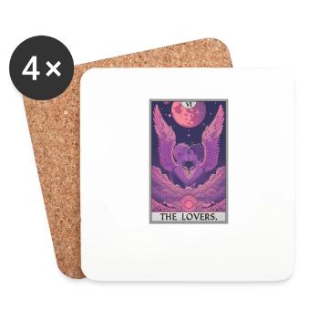 Tarot Cards Tarot Card The Lovers The Lovers - Coasters (set of 4) - white - Front