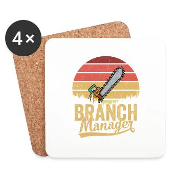Branch Manager Logger Lumberjack Logging - Coasters (set of 4) - white - Front