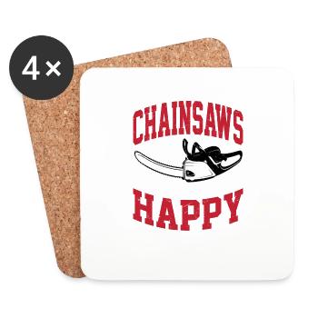 Chainsaws Make Me Happy You, Not so Much Logging L - Coasters (set of 4) - white - Front