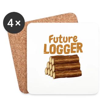 Future Logger Logging Lumberjack - Coasters (set of 4) - white - Front