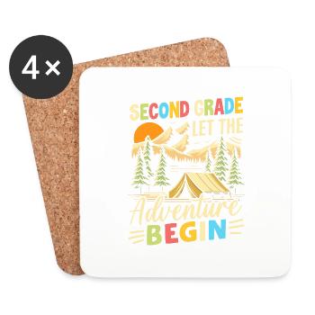 Second Grade Let The Adventure Begin - Untersetzer (4er-Set) - Weiß - Vorne
