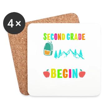 Second Grade Let The Adventure Begin - Untersetzer (4er-Set) - Weiß - Vorne