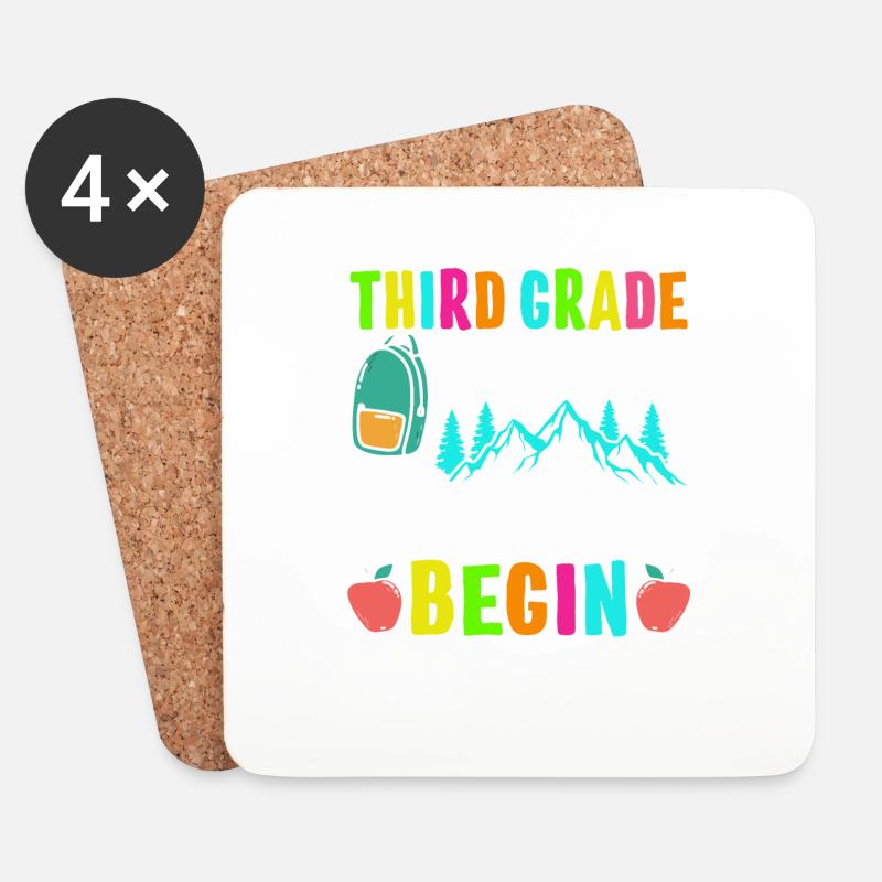 Third Grade Let The Adventure Begin - Untersetzer (4er-Set) - Weiß