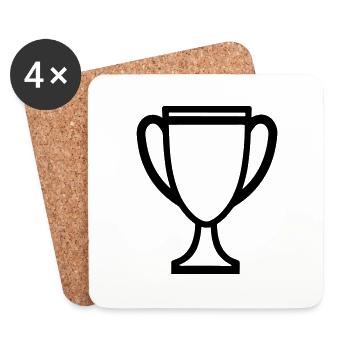 trophée - Dessous de verre (lot de 4) - blanc - Devant