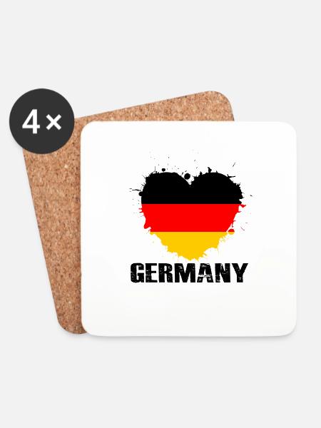 Fußball Deutschland Flagge 2024 Trikot EM - Untersetzer (4er-Set) - Weiß