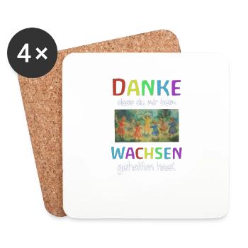 Danke Dass du mir beim wachsen geholfen hast - Untersetzer (4er-Set) - Weiß - Vorne