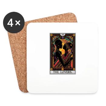 Tarotkarten Tarotkarte The Lovers Die Liebenden - Untersetzer (4er-Set) - Weiß - Vorne