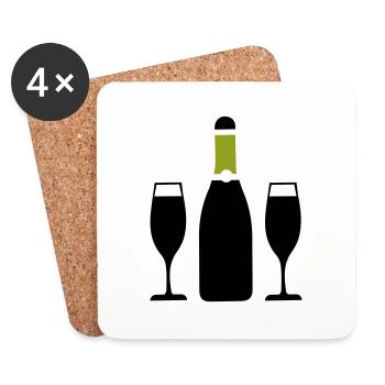 Red Wine Symbol - Coasters (set of 4) - white - Front