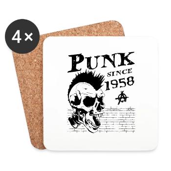 Punk Since 1958, Punks Not Dead, 66 Years Old and - Coasters (set of 4) - white - Front