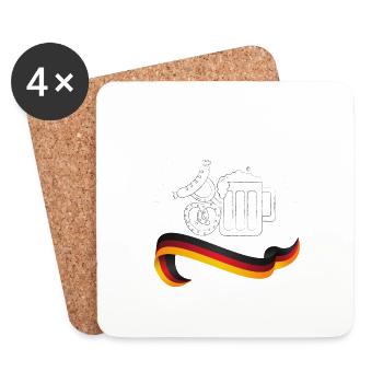 Germany, Deutschland, German, Patriotismus - 8 - Untersetzer (4er-Set) - Weiß - Vorne