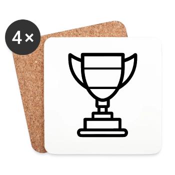 trophée - Dessous de verre (lot de 4) - blanc - Devant