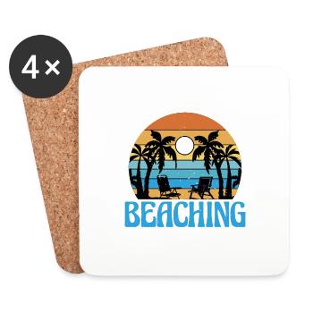 Teacher Off Duty Beaching Not Teaching 2 - Untersetzer (4er-Set) - Weiß - Vorne