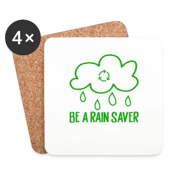 Réservoir d’eau de pluie - récupération de l’eau de pluie - Dessous de verre (lot de 4) - blanc - Devant